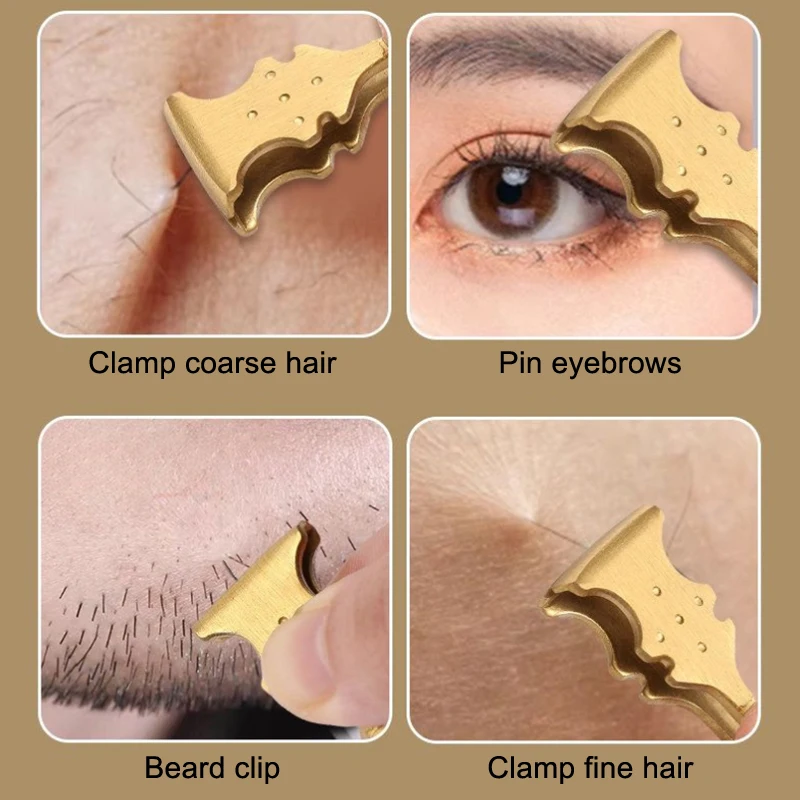 Strumento per barba piatta in acciaio inossidabile Spiumatura sopracciglio Depilazione incarnita Clip per sopracciglia Pinzette Trucco viso Applicazione palpebra