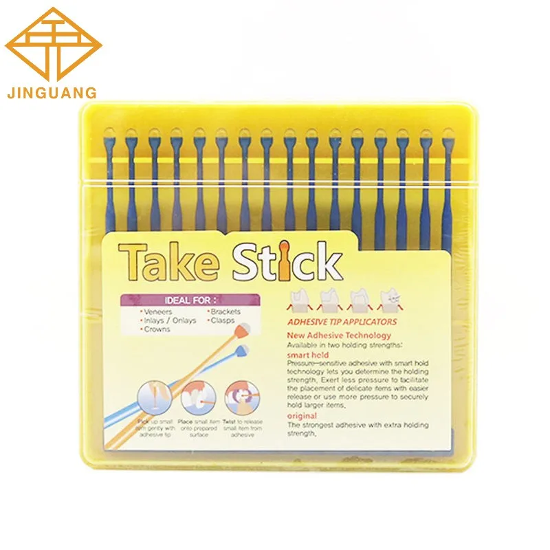 

64pcs/pack Dental Materials Adhesive Applicator Tips Take Stick For Veneers And Crowns Dental Consumables