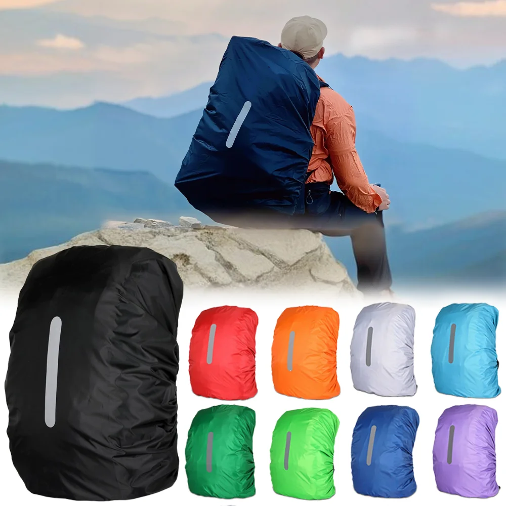 Backpack Rain Cover 30-40L Reflective Waterproof Backpack Bag Outdoor Mountaineering Camping Hiking Dustproof Camo Bags Cover