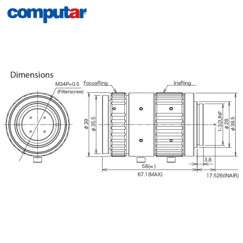 Computar F3526-MPT 45MP 1.4