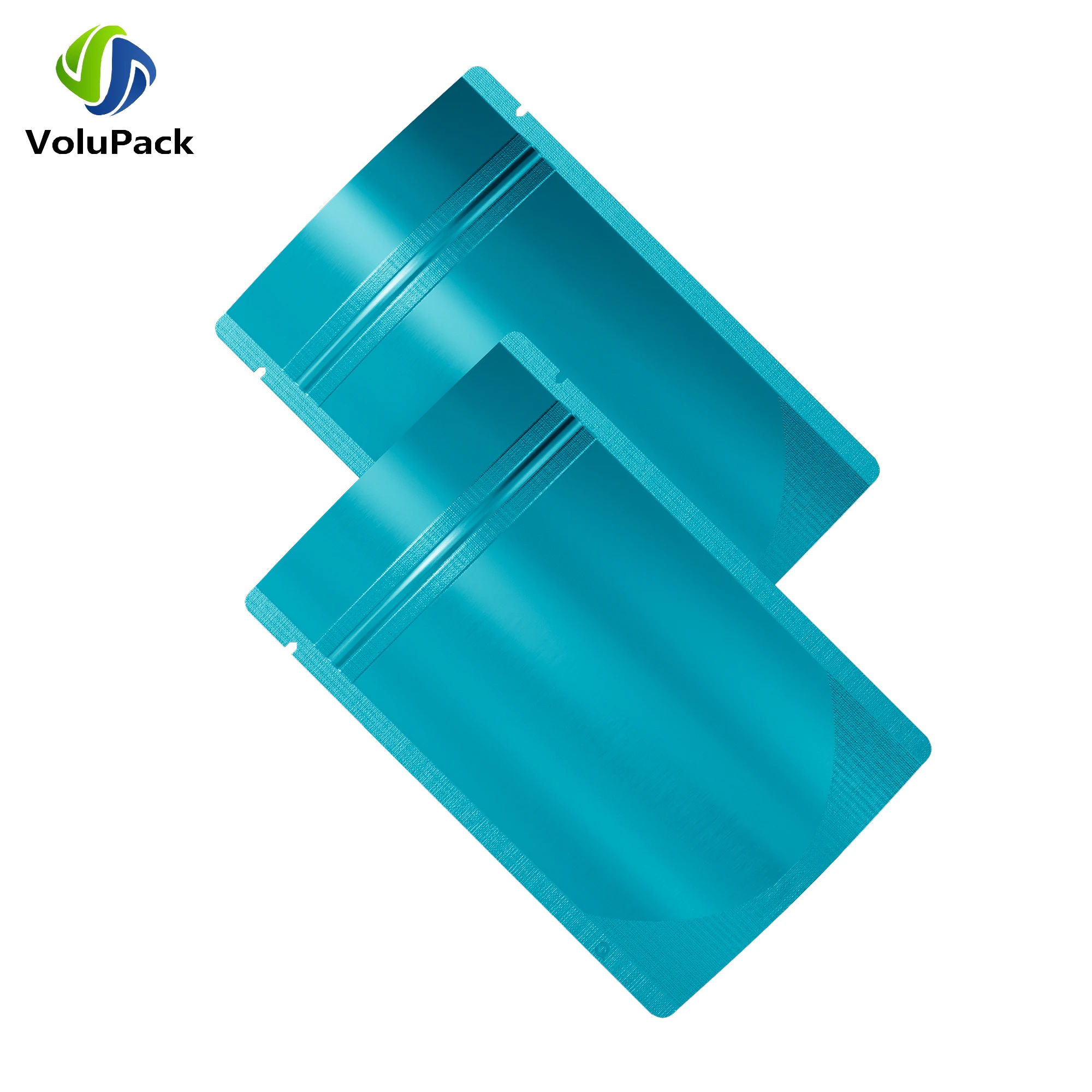 Matte Blue Aluminum Foil Stand Up Storage Pouches Resealable Round Corner Doypack Heat Sealable Zip Lock Mylar Packaging Bags