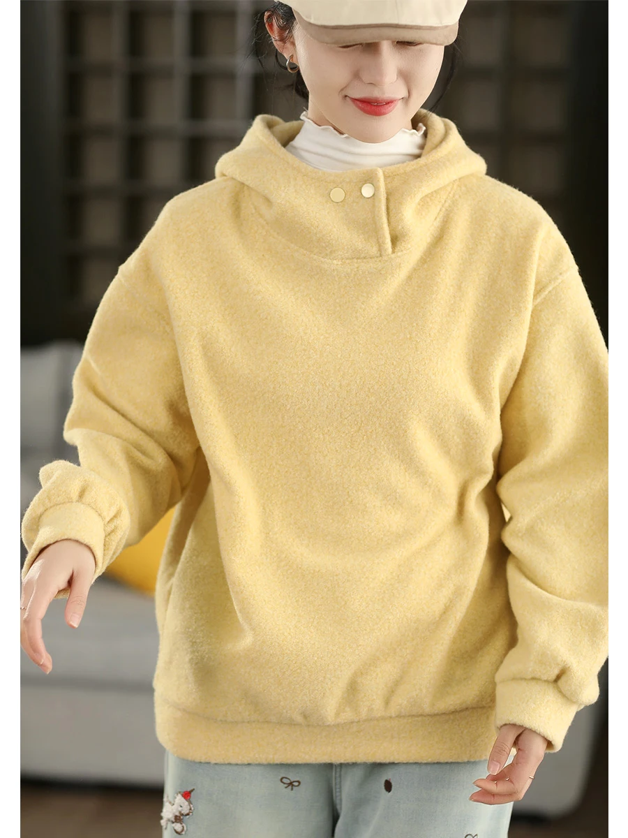 

Winter Thiened Snowflake Fce Sweatirt Women's Loose Overhead Warm Hat irt Casual Top Faionable Comfortable Streetwear