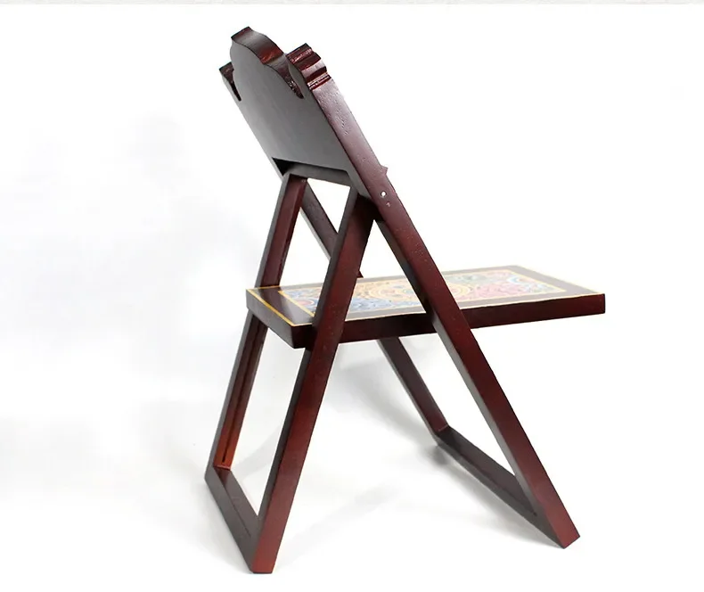 

New Tibetan-style painted Shuanglu Jing bookshelf bracket foldable storage solid wood gold book base book bracket reading booksh