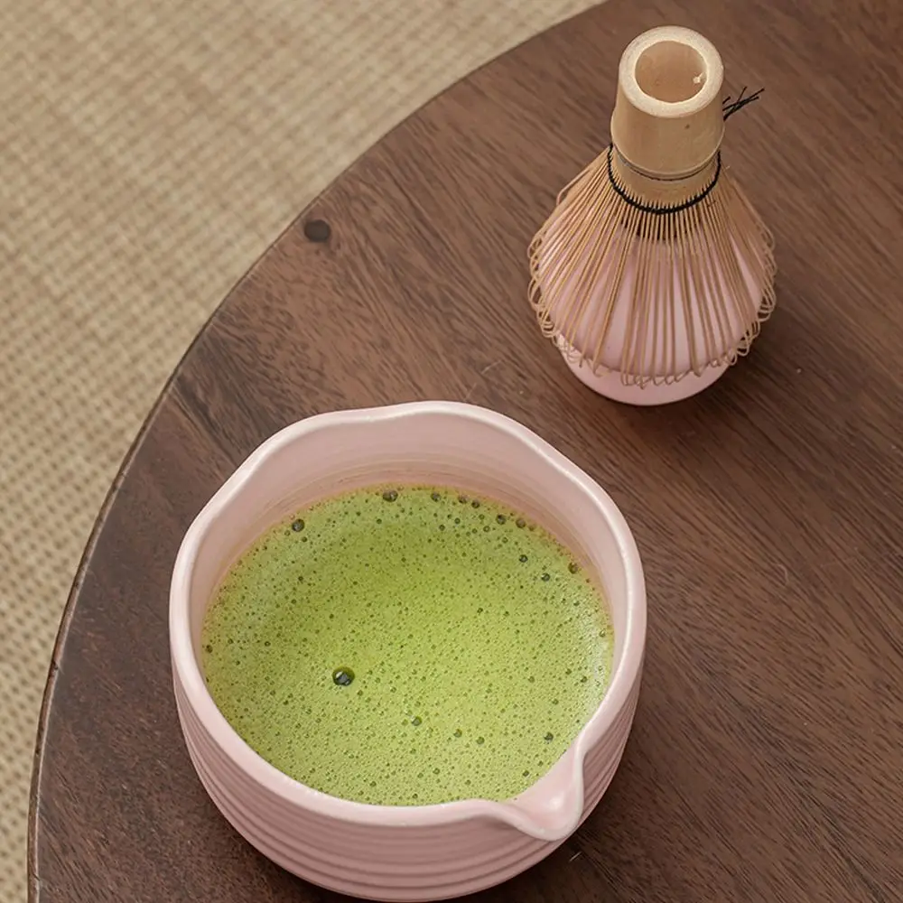 

4PCS Traditional Bamboo Ceramic Japanese Matcha Tea Set Food Grade Reusable Matcha Stirring Brush Safe Green Tea Whisk
