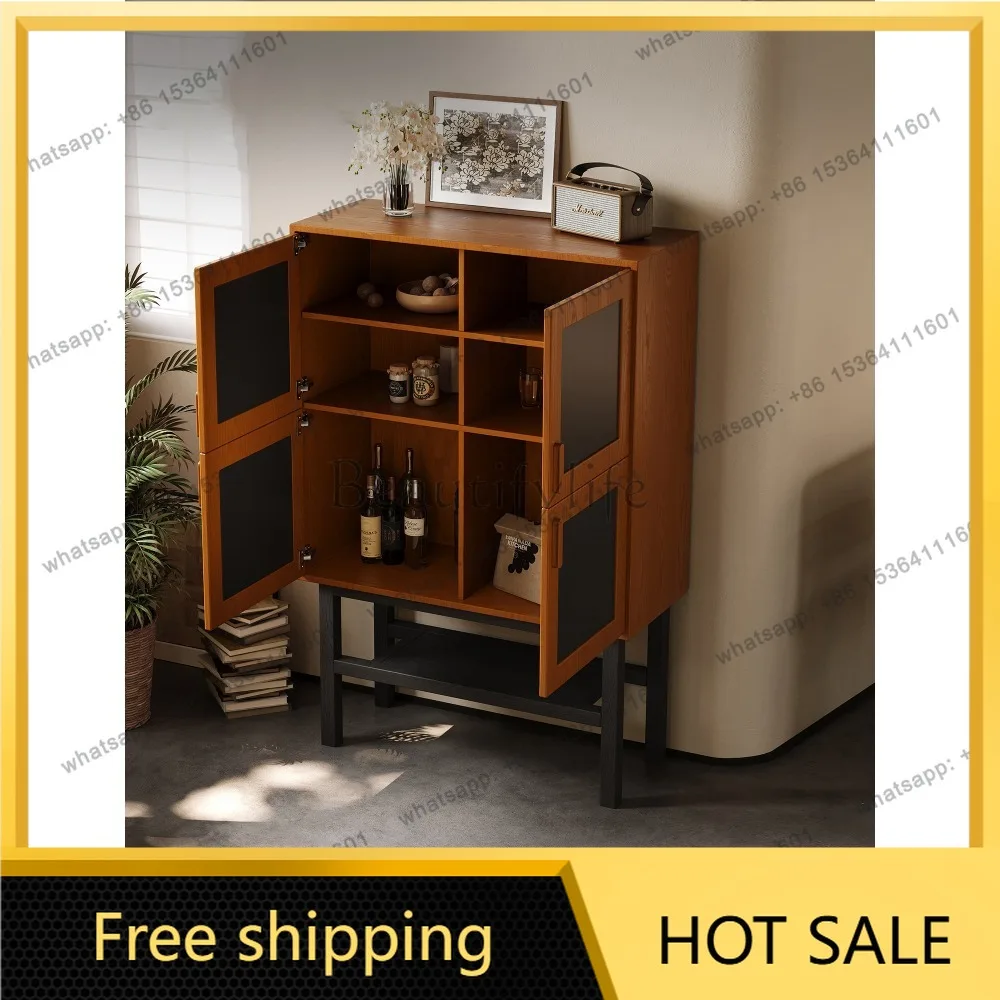 LD medium and ancient small apartment dining side cabinet, creative high-foot storage locker in the living room