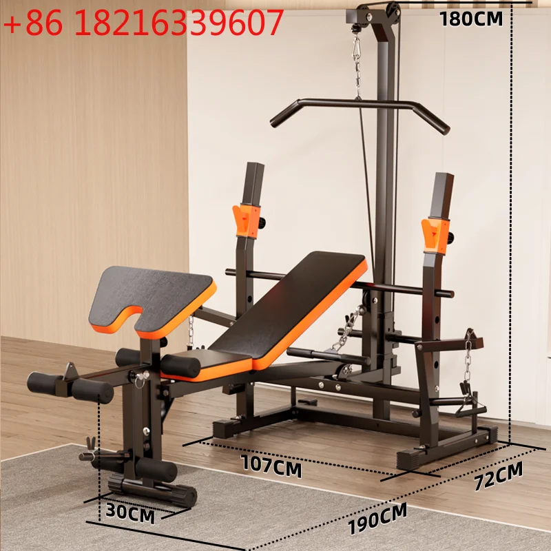 YAO Household Barbell Weightlifting Bench , Fitness Press Bed, High Pull Bird Stool, Folding Weight Lifting Bed, Multi-function