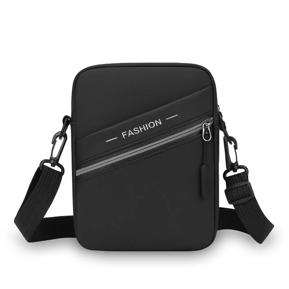 Fashion PU Leather Men's Shoulder Bag Large Capacity Zipper Closure Crossbody Bag Waterproof Single Shoulder Bag For Men