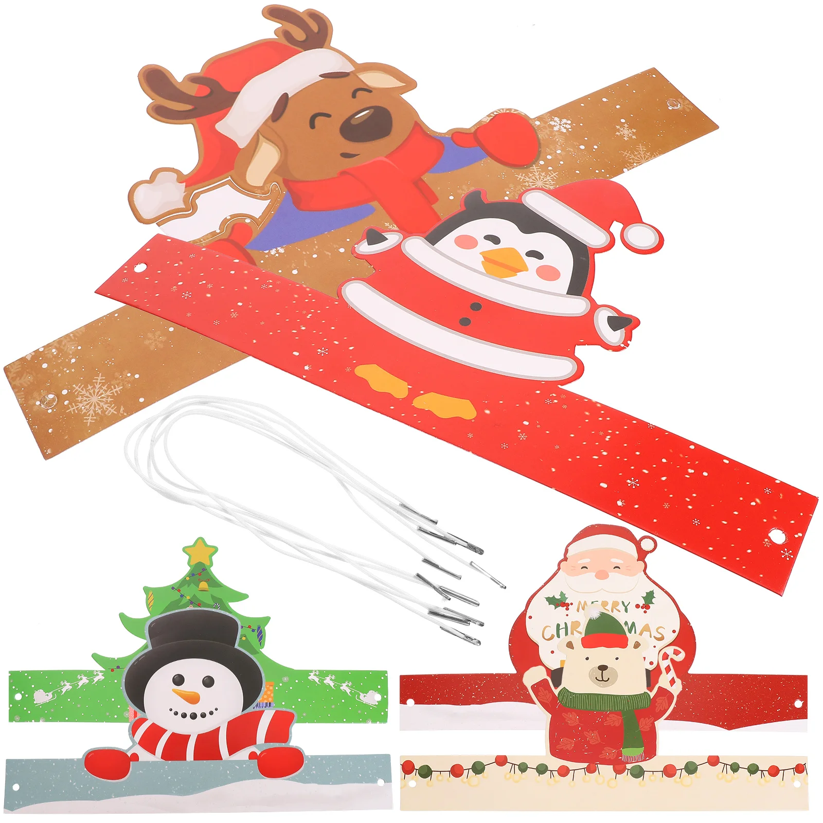 

6 Pcs Paper Hat Holiday Role Play Hats Headwear Accessories Christmas Xmas Party Cosplay Novelty Photo Props