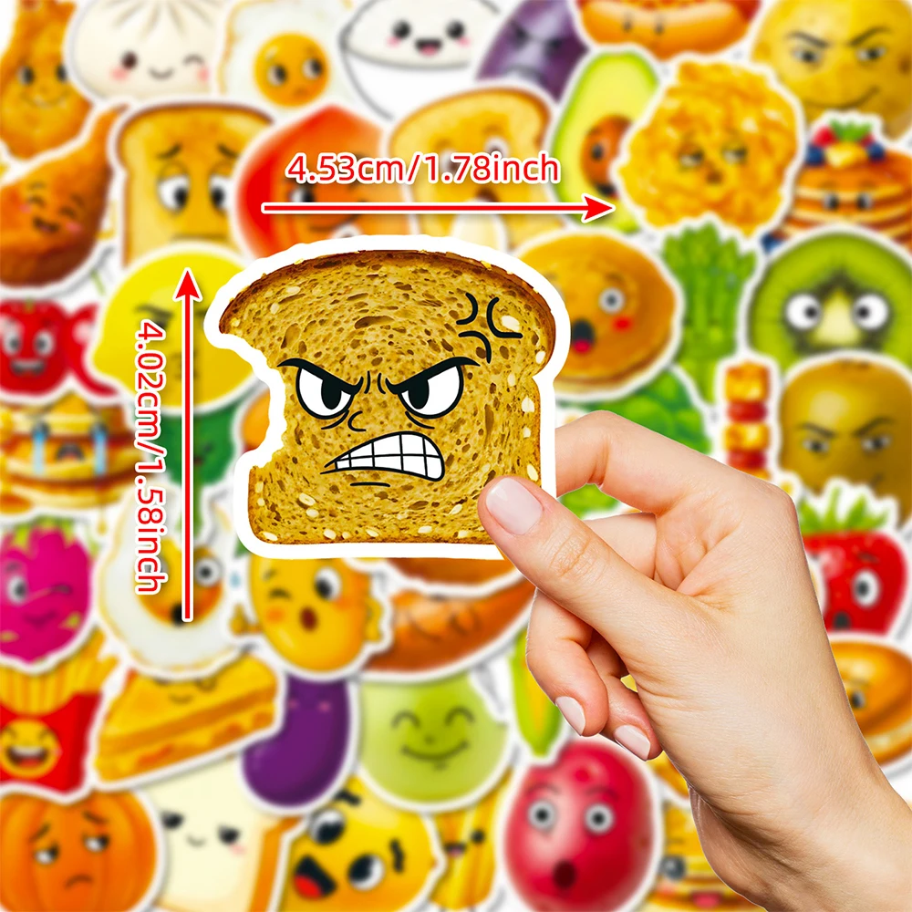 10/30/56pcs Leuke Fruit Brood Voedsel Meme Stickers Grappige Creatieve Graffiti Sticker DIY Waterfles bagage Telefoon Decals Decoratie