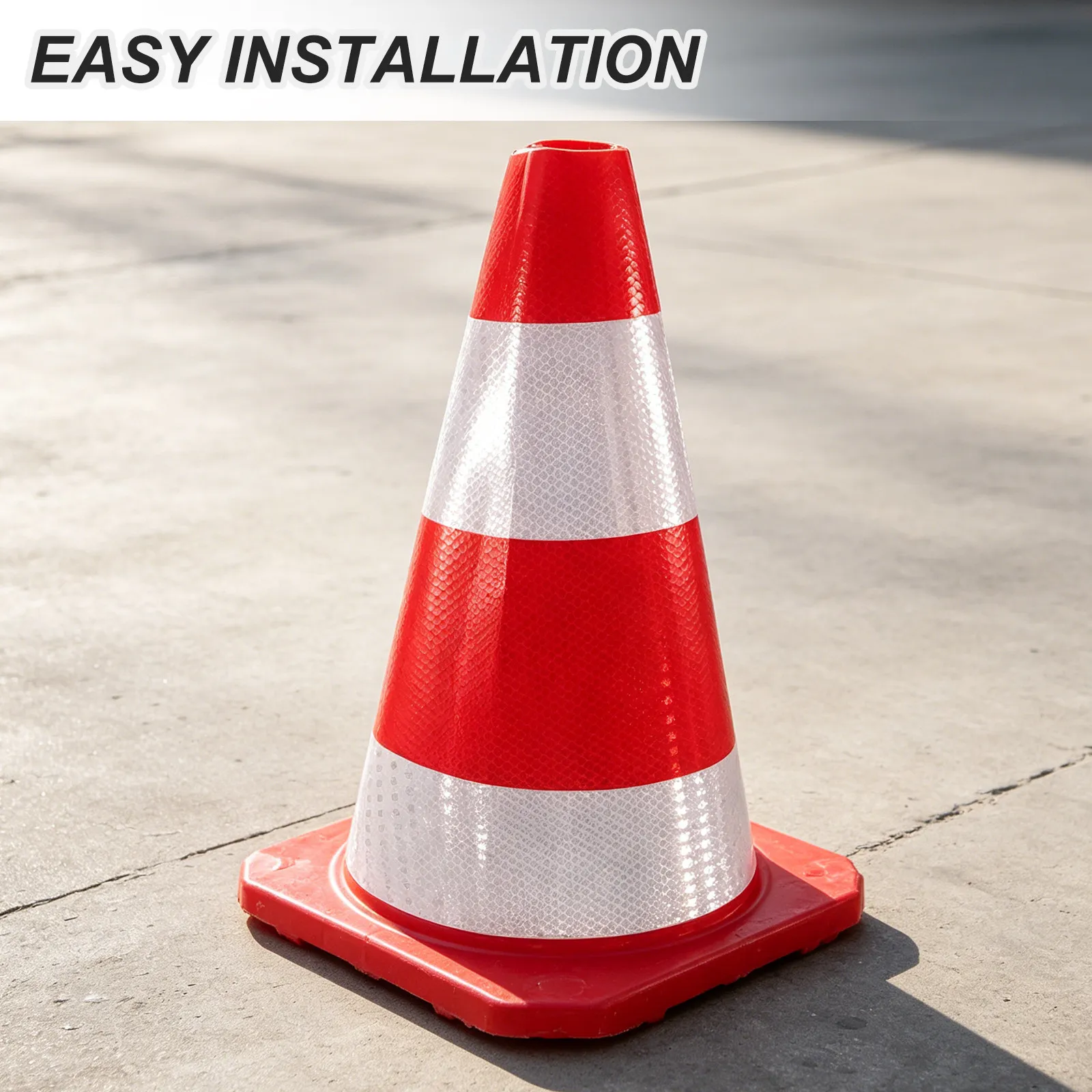 10Pcs Reflective Road Barrier Stickers High Visibility Traffic Cone Reflective Sleeve Night Safety Waterproof Traffic Cone Wrap