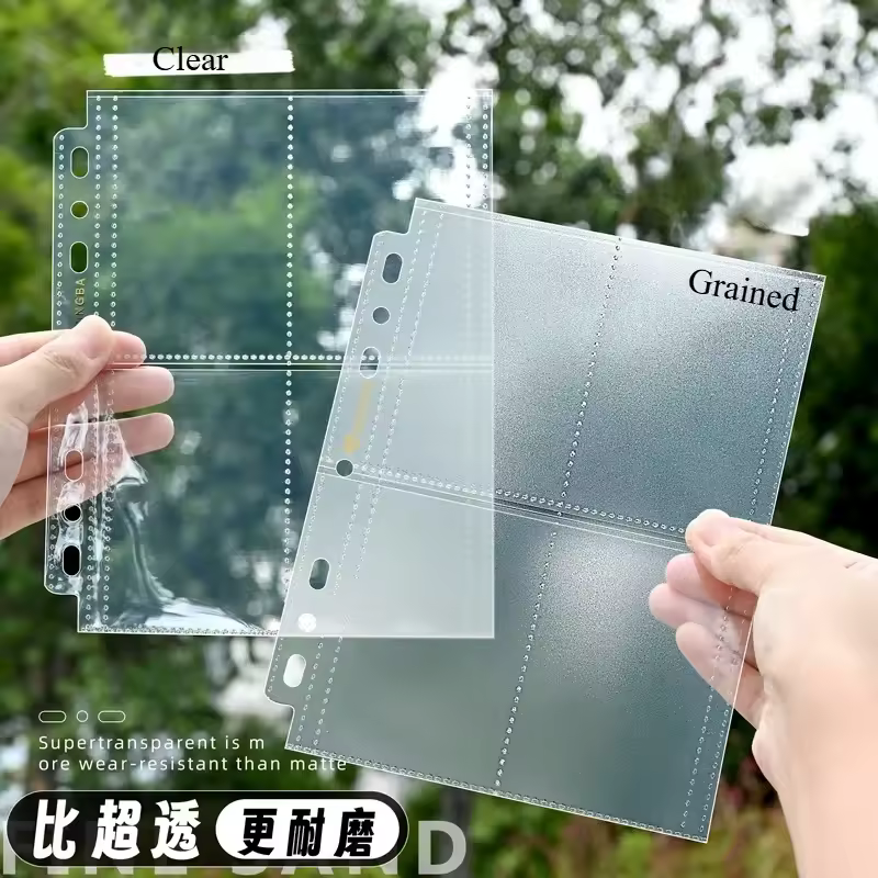 SINGBA 10pcs Clear Sheets Sleeve Acid free-No CPP loose-leaf Pages for A5/A4 Binder 4/ 9grid Pocket 3inch Photocard Protector - Image 3