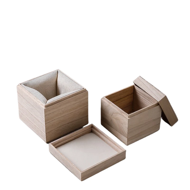 Paulownia Box Square Solid Wood Tea Set, Teacup Clay Pot, Honey Packing Boxes