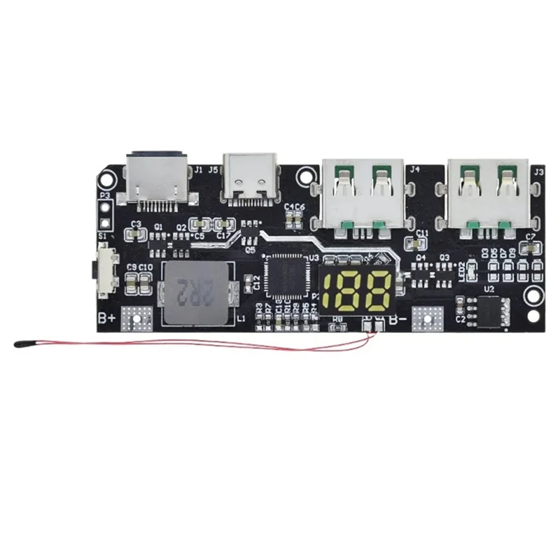 ABAN QC4.0 QC3.0 LED Dual USB 5V 4.5A 22.5W Micro/Type-C USB Mobile Power Bank 18650 Charging Module Temperature Protection