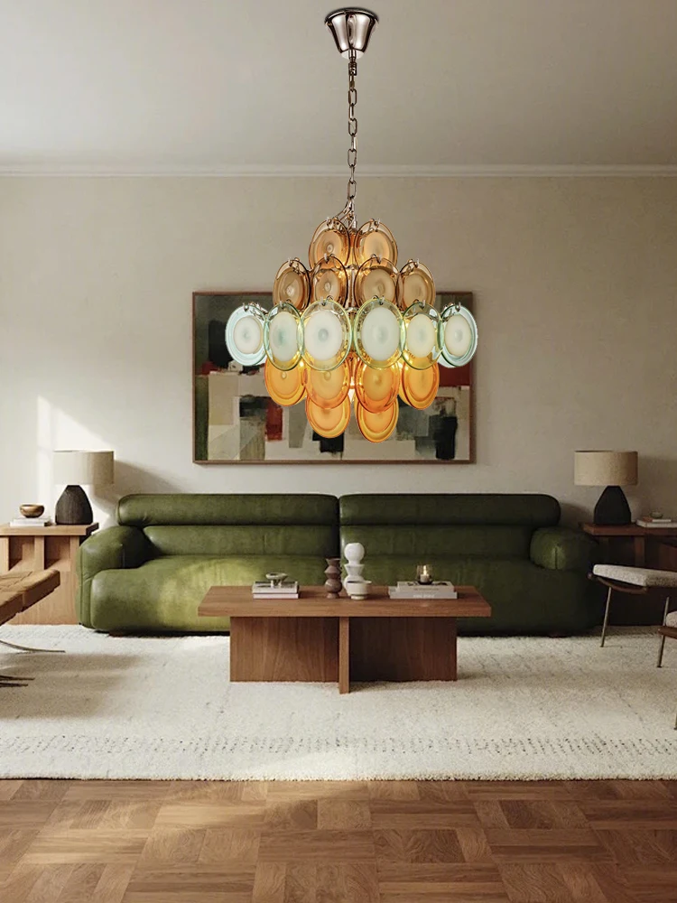 Oval Glass Ceiling Pendant Light Over Dining Table Home Decor Lustre Amber Color Hanging Lamp
