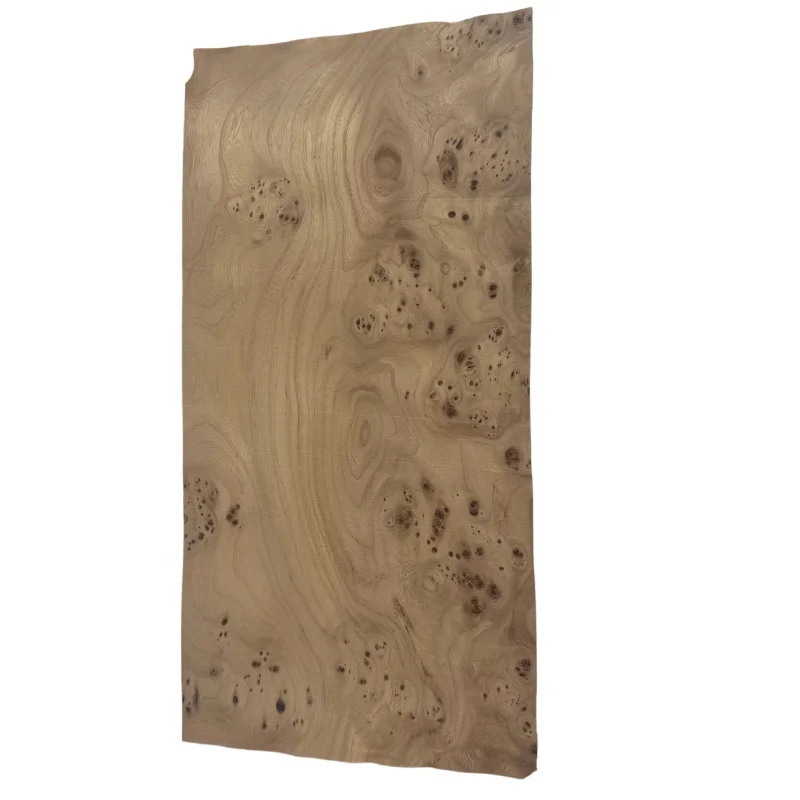 

2Pcs 0.5mm Thick Natural Elm Burl Wood Veneer Sheet, Real Wood Flexible Veneer, For DIY Furniture Veneering, Size 37x18cm