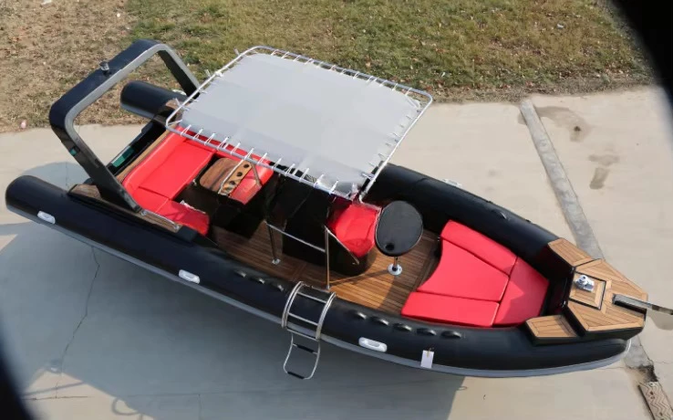 CE Certified 7.6m Luxury Rib 760 Inflatable Rigid Boat Motor Sport Yacht 25FT FRP Fiberglass 1.2mm PVC Hypalon 15 Persons