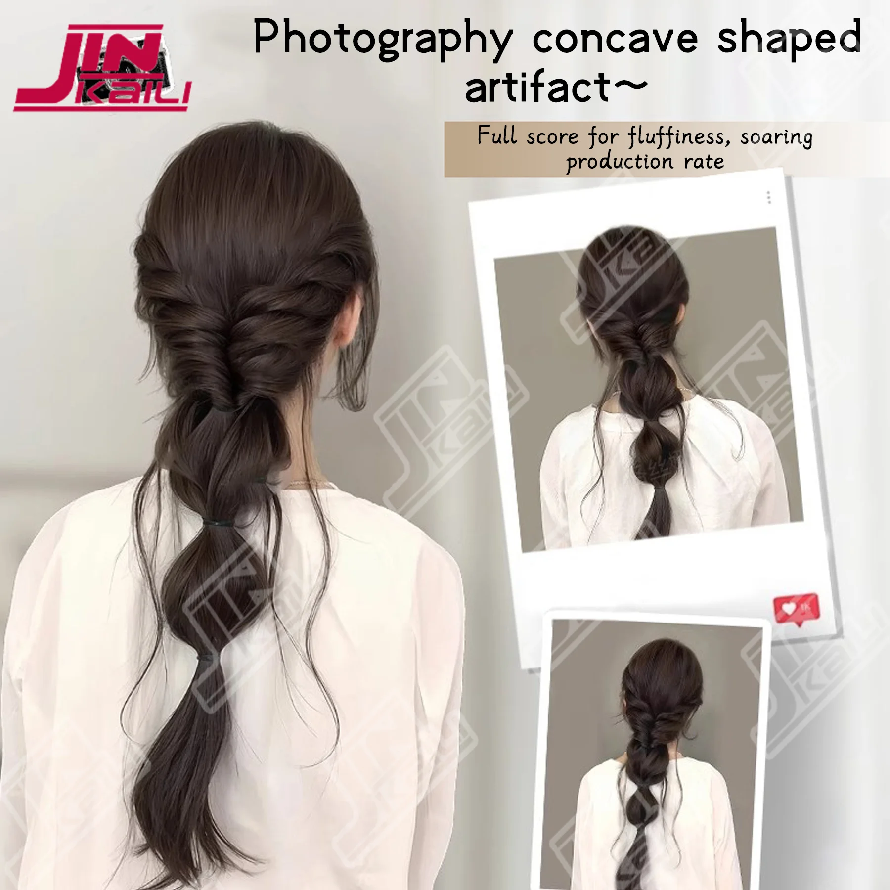 

Synthetic Braided Grasp and clip willow shreds Bubble Braids Wig Clip Sweet Girl Natural Fluffy Twisted Ponytail Hair Extension