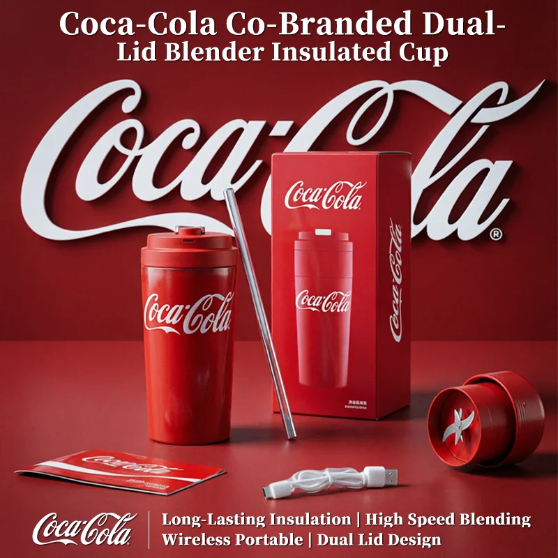 

Coca Cola Portable Multifunctional Juicer USB Mini Juicer Cup Fast Crush Handheld Travel Blender Outdoor Dual-use Juice Cup