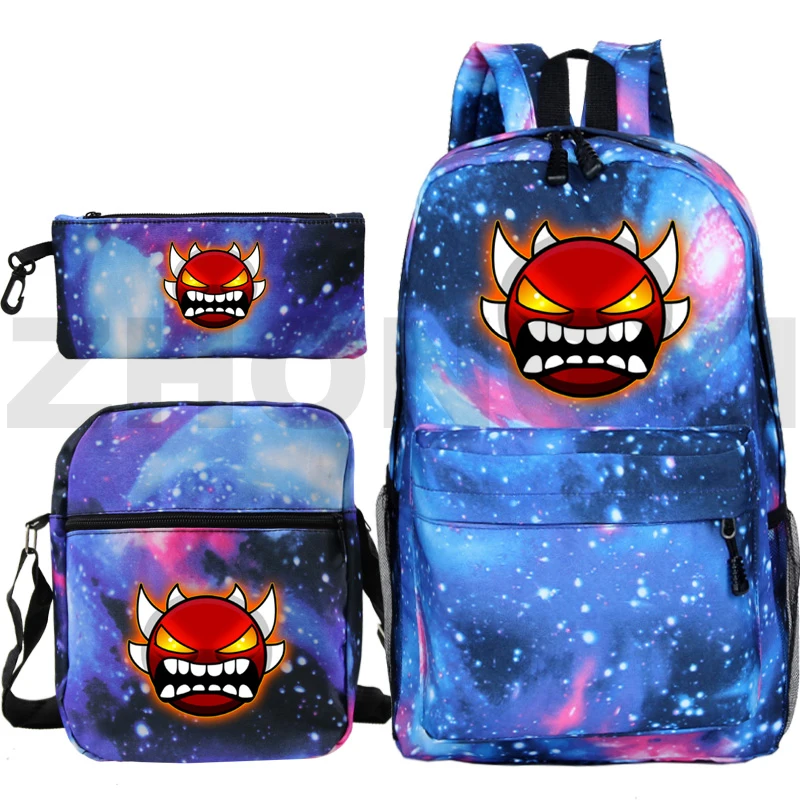 

Popular Geometry Dash Game Backpack Men Women Laptop Travel Leisure Mochila Students Primary School Bags Rucksack Kindergarten