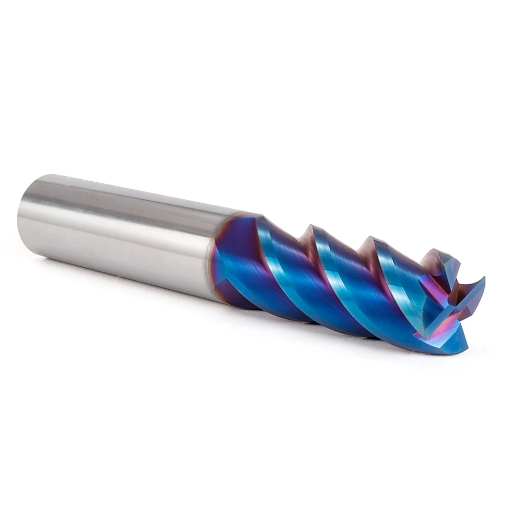 MEHRETU HRC65 Carbide End Mill 4 Flutes CNC Cutting Tools Alloy EndMills Tungsten Milling Cutter Flat Router Bit Strawberries