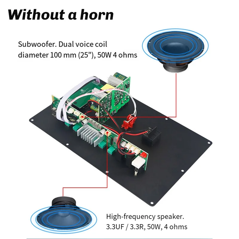 

A68Z двухканальный стереоусилитель модуль уличный аудио-тележка динамик 2 X 50 Вт высокая мощность DSP-Bluetooth плата усилителя