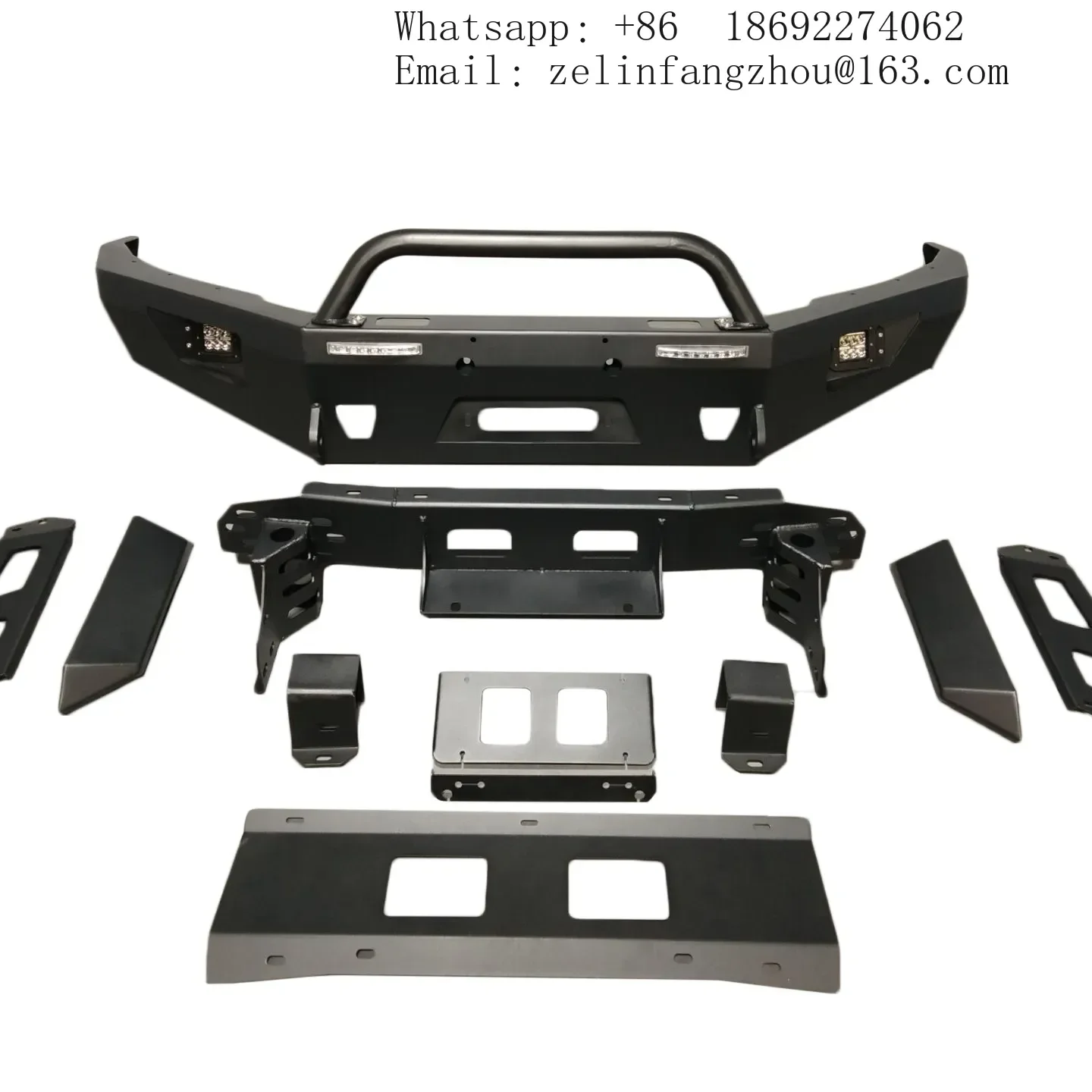 

2016+ For Toyota Hilux Revo Exterior Body Kit New Steel Off-Road Front Bumper With Fog Light Cut-Outs