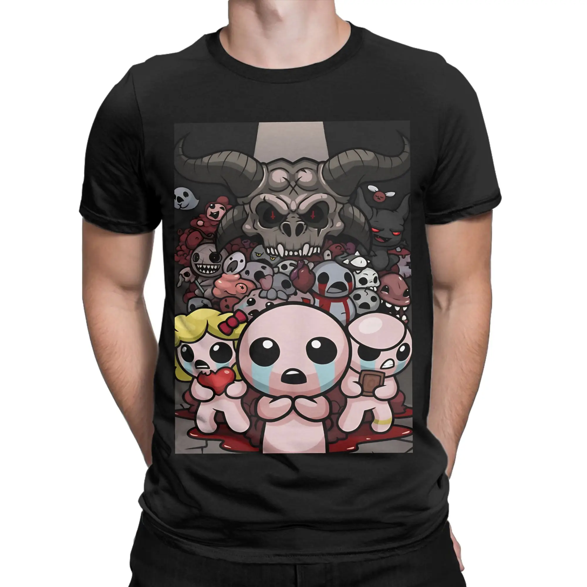 the binding of isaac  Graphic 100% Cotton T-Shirt The Binding Of Isaac Rebirth Tees Tops For Men