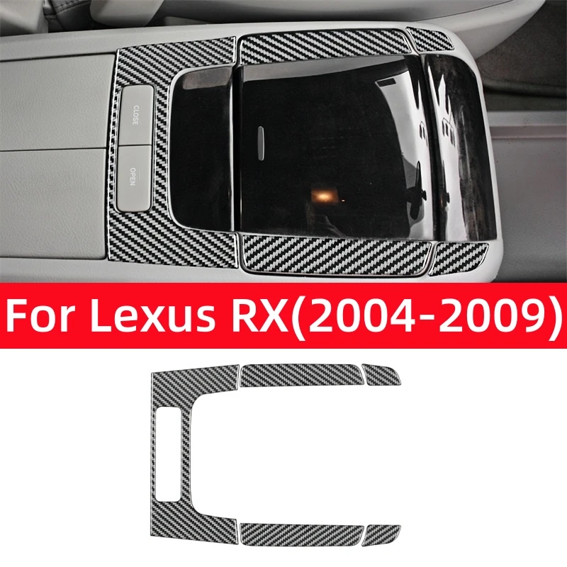 For Lexus RX 330/350 2004-2009 Accessories Real Soft Carbon Fiber Car Central Armrest Box Storage Box Decoration Sticker Cover