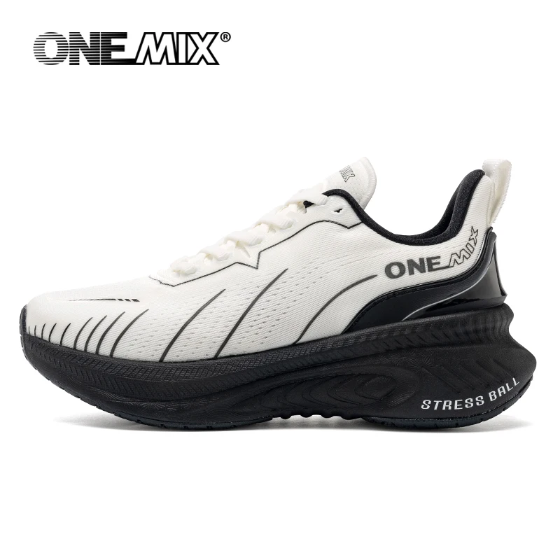 ONEMIX Scarpe da corsa da strada bianche per uomo Cuscino d\'aria Scarpe sportive da esterno Scarpe da ginnastica maschili Scarpe da jogging estive