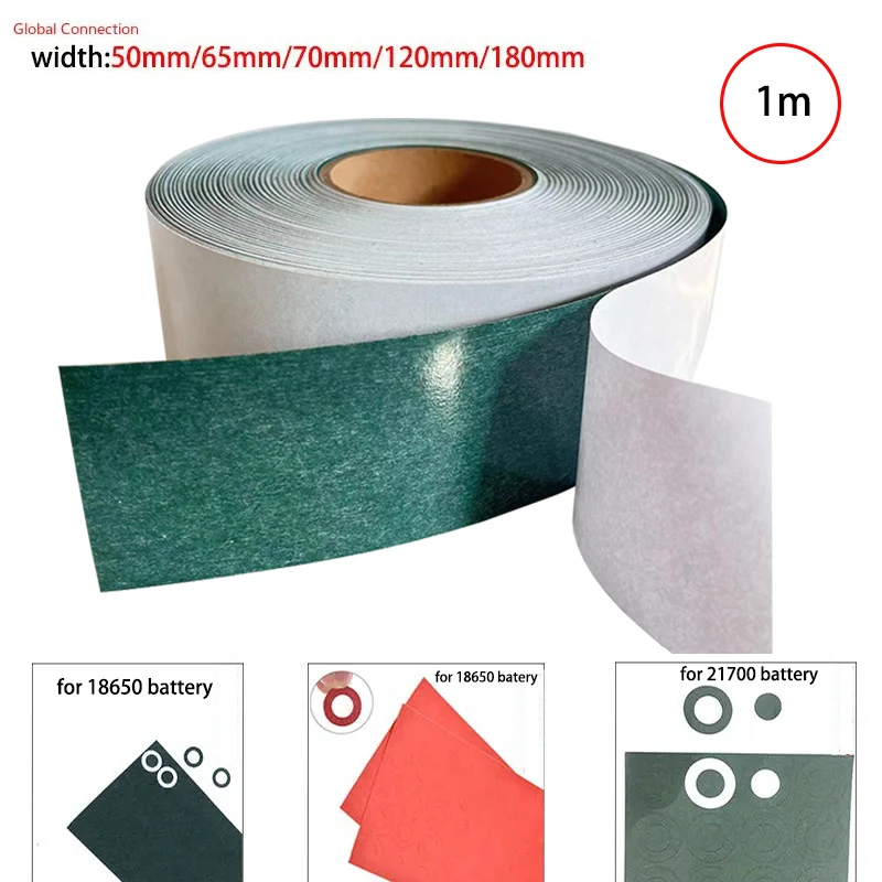 1m/2m/3m długości 50/65mm/70mm/180mm szerokości izolacyjna papier jęczmienny uszczelka izolacyjna do 18650/21700 montażu akumulatora litowo-jonowego