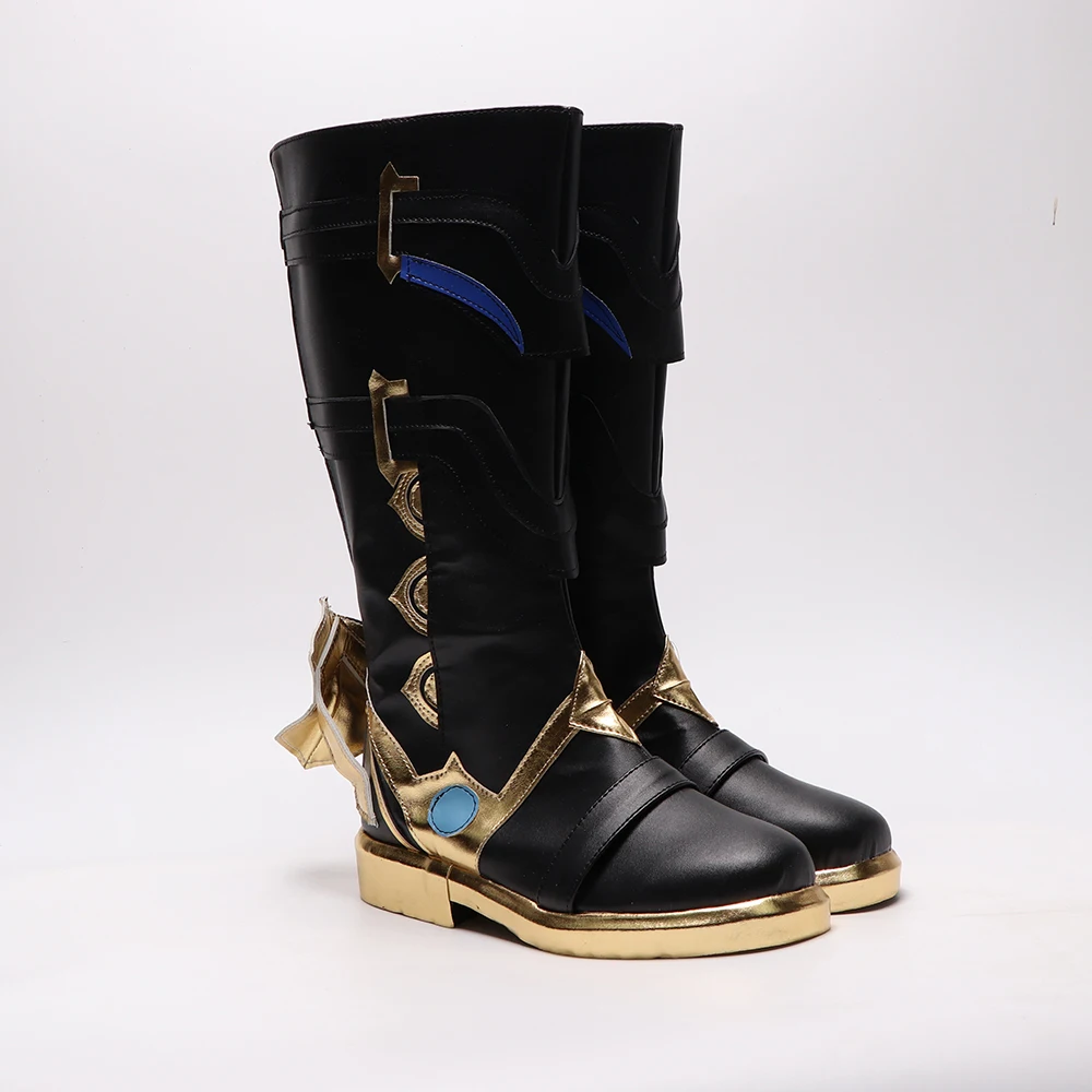 Anime gra wpływ Fatui Harbingers lekarz Dottore buty Cosplay długie buty buty damskie/męskie buty Halloween PU buty charakterowe