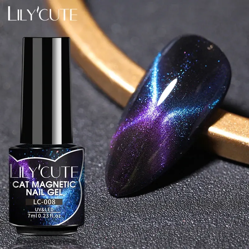 LILYCUTE 7ML 9D Cat Magnetic Gel Nail Polish Super Shine Colorful Glitter Semi Permanent Soak Off Nail Art Gel Manicure Varnish