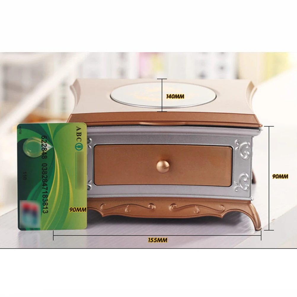 

Creative Plastic Ballet Dancer Jewelry Box Music Box Storage Case Classic Dresser with Mirror for Little Girls (Golden)