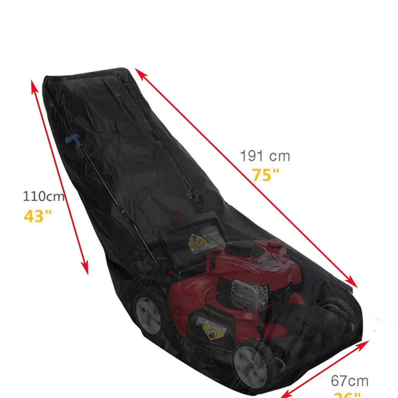 屋外ハンドプッシュ芝刈り機カバー、芝生シャベル保護カバー、防水家具カバー