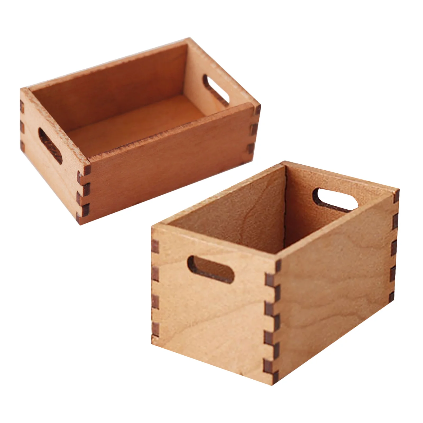 

2Pcs Miniature Dollhouse Accessories 1:12 Wooden Storage Basket for Kitchen Bakery Decor Countertop Display Mini Bread Fruit