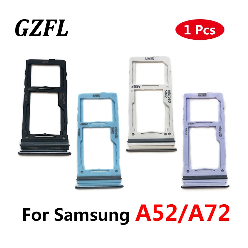 New For Samsung Galaxy A52 A72 Dual Card SIM Card Tray Chip Slot Drawer Holder Adapter Accessories