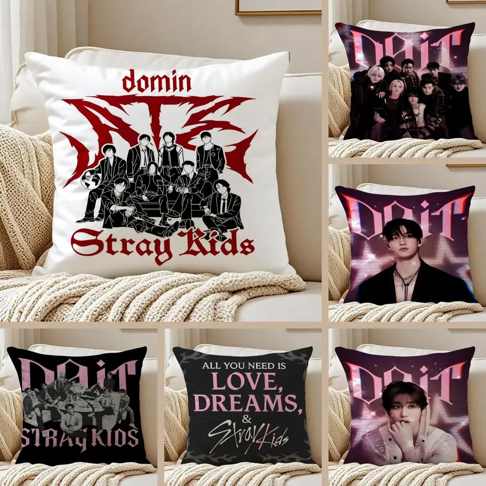 S-STRAY-Y K-KIDS-S Cushion Cover Silky Short Plush Sofa Pillow Cover Hidden Zipper Soft Dustproof Case for Home Decor