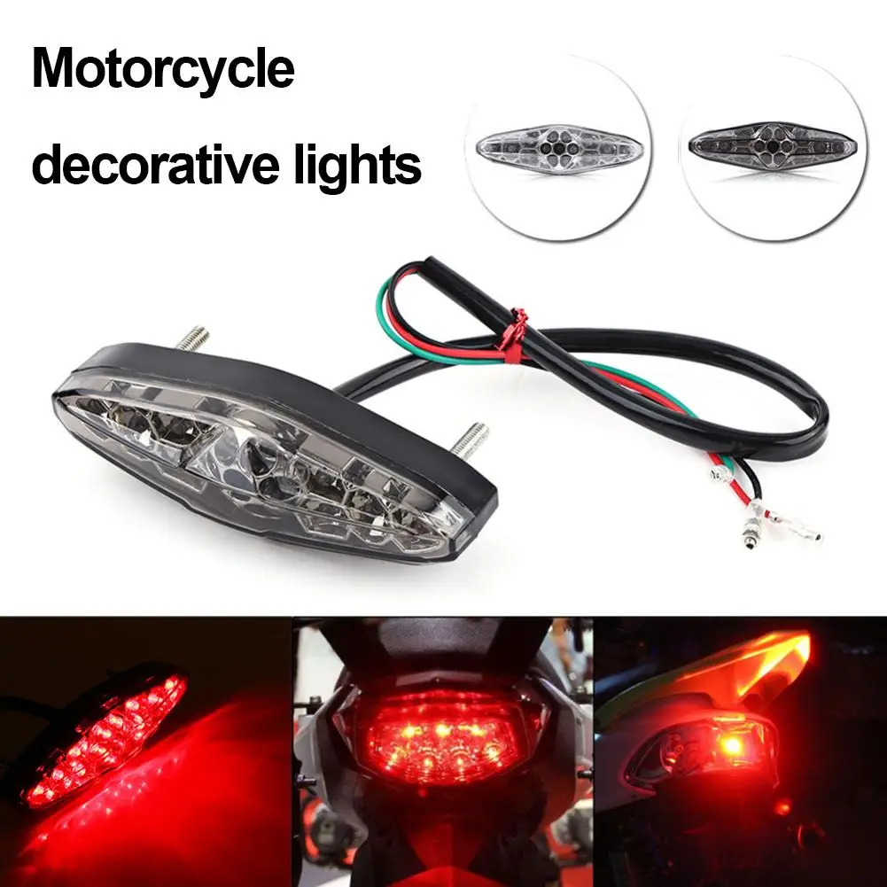 دراجة نارية مصباح ليد خلفي مصباح مكبح خلفي 12 فولت ارتفاع منخفض الأحمر وقف إشارات العالمي ل الترابية دراجة عادية سكوتر دراجة نارية