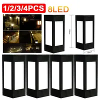 1-4PC Solar Fence Post LED Cap Light Waterproof Outdoor Garden Yard Pool Lamp Square Lights Garden Street Pathway Path Lamp Deco