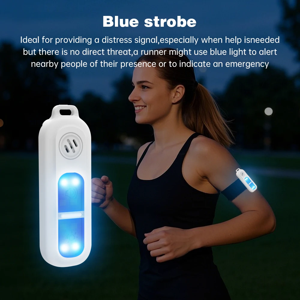 Personal Safety Alarm Keychain 130dB for Women USB Rechargeable Protection Emergency LED Light Alarm for Night Running Outdoor