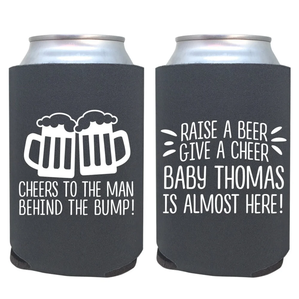 

personalized can cooler / baby shower favor / dad can cooler / custom can cooler / custom favors / man behind the bump / dadchel