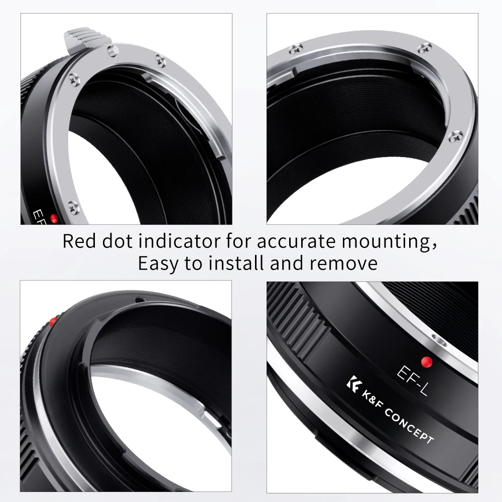 K&F Concept EOS-L Lens Mount Adapter for Canon (EF/EF-S) Lens to Sigma Leica Panasonic L Mount Mirrorless Camera Body