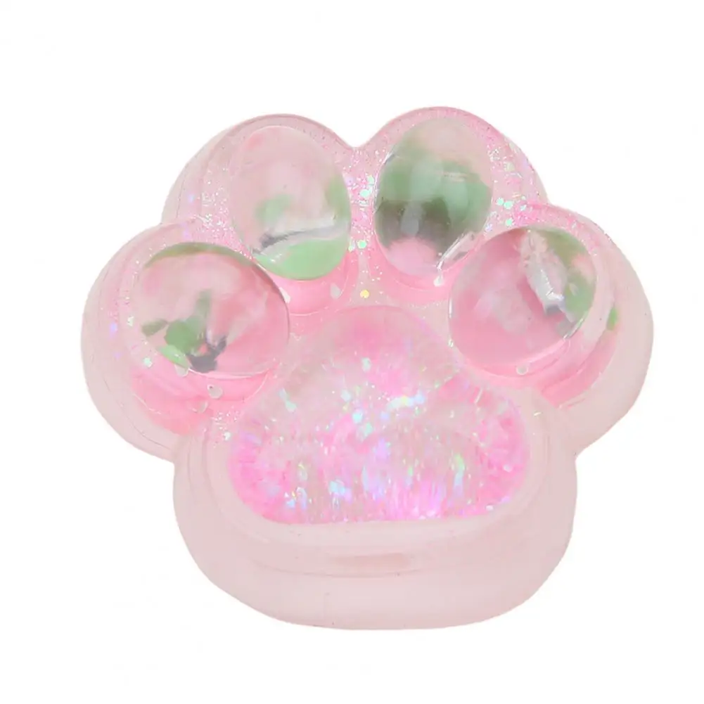 Pink Strawberry Cat Paw Toy Soft Tpr Stress Relief Toy for Kids Teens Adults Squeeze Pinch Fidget Toy