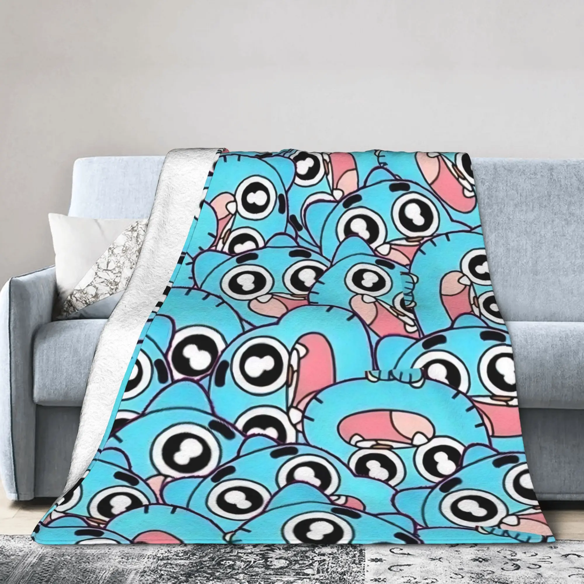 Gum Ball Blanket Amazing World Of Gum Ball Flannel Funny Breathable Throw Blanket for Home Spring/Autumn