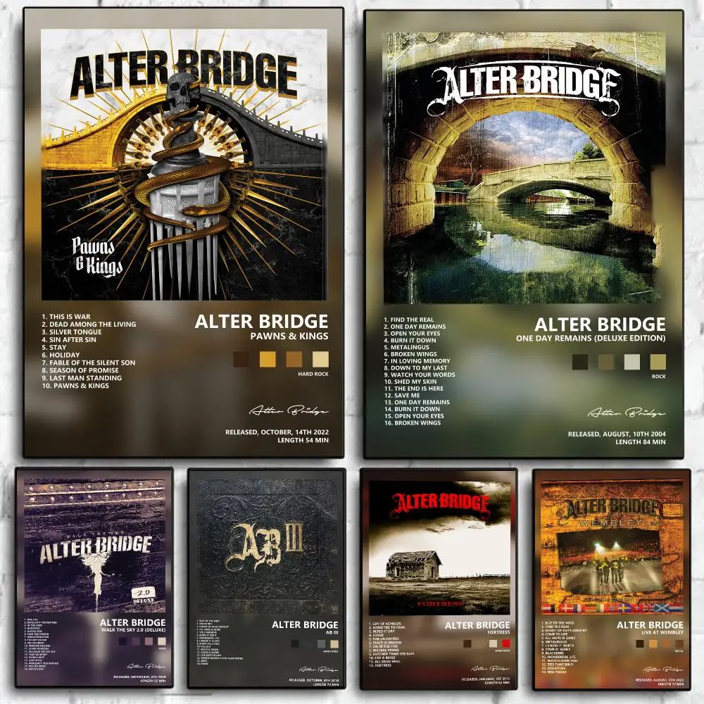 Pop Band A-Alter B-Bridge Poster Self Adhesive Wall Art Decor for Bedroom Living Room Office Home Halloween Gift