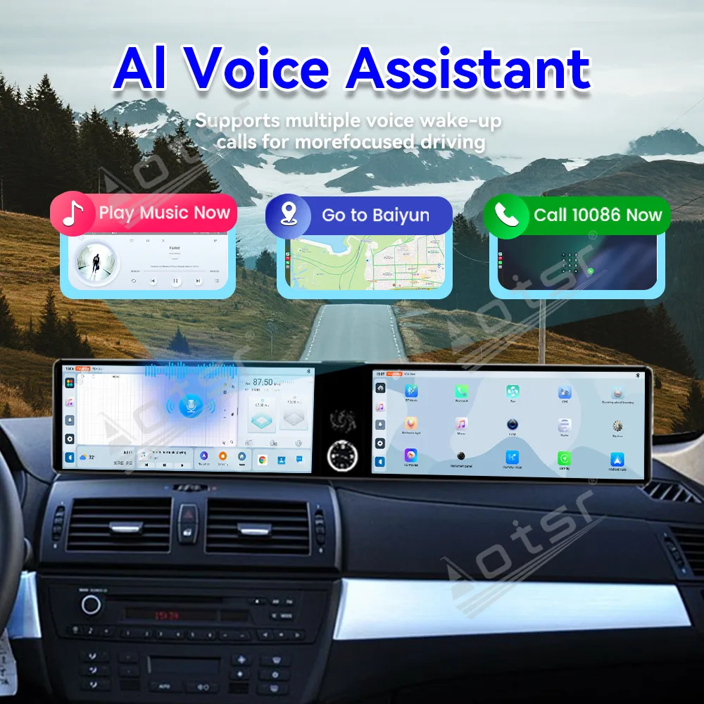 

12.3" Dual Screen 8 Core Qualcomm Android 13 Car Multimedia Automotive For BMW X1 2016~2020 GPS Navigation Car Radio Head Unit