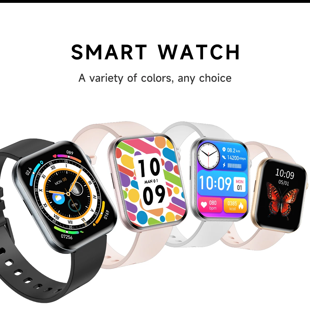 CD05 Smart Watch Bluetooth Calling Voice Assistant AMOLED Touchscreen IP68 Silicone Strap