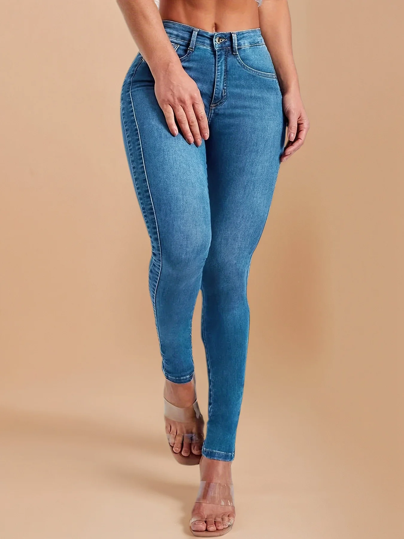 

Женские облегающие эластичные джинсы с высокой талией, сексуальные джинсы, стиль уличной моды, женская джинсовая одежда