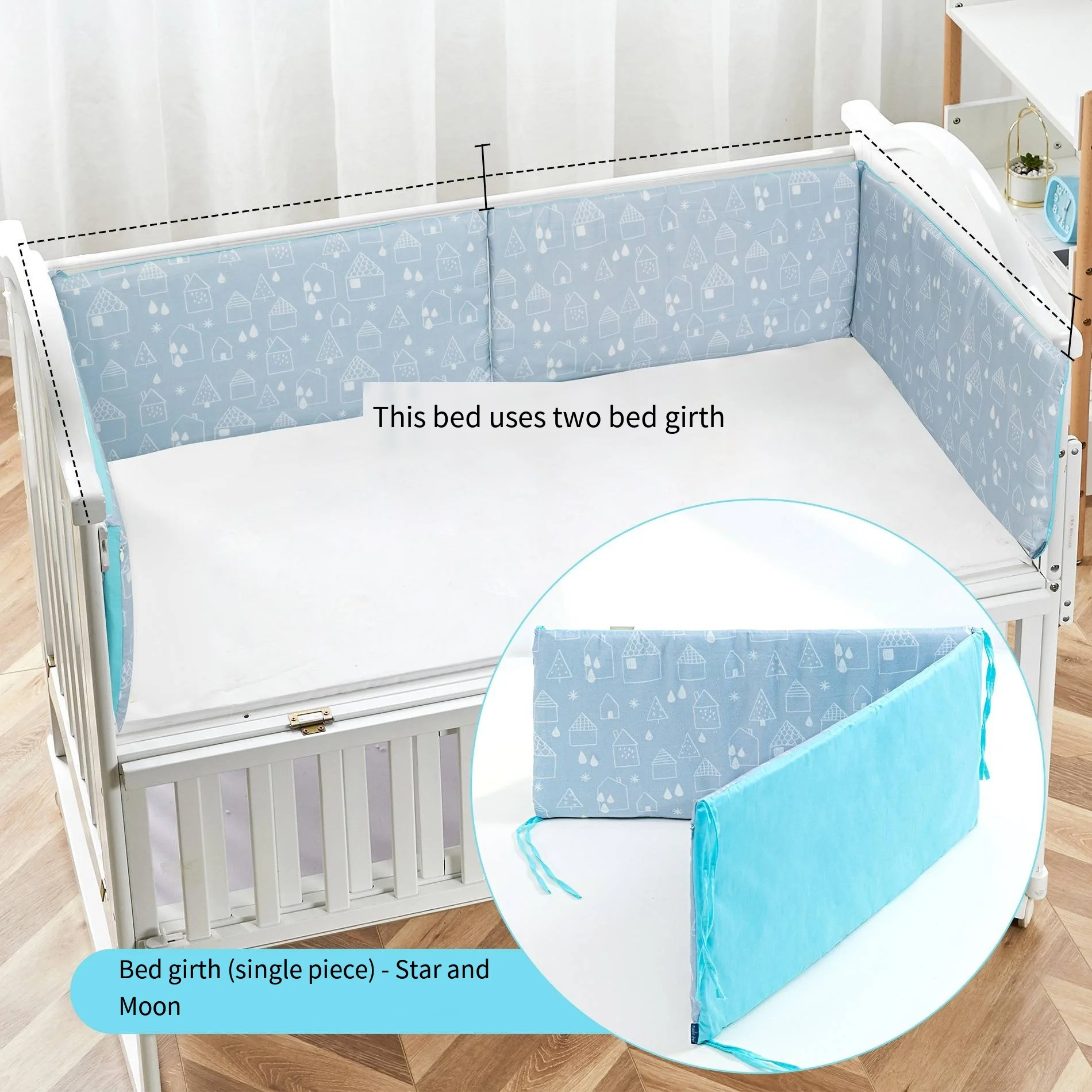 Bed Fence Baby Drop-proof Bed Circumference Baby Cotton, Children's Bed Guardrail Children's Anti-collision Bed Circumference