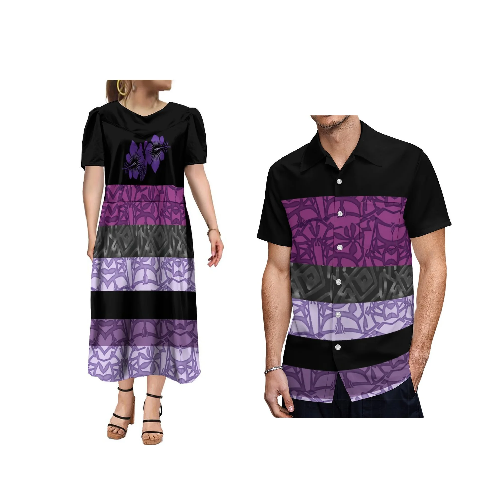 

Summer Women's Dress Polynesian V-Neck Temperament Long Dress Banquet Dress 2024